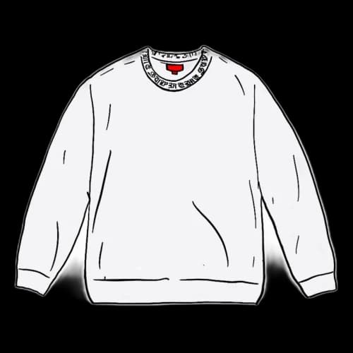 Supreme Old English Collar Logo L/S Top White