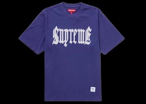 Supreme Old English S/S Top (SS24) Washed Navy