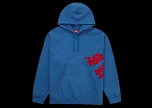Supreme Old English Wrap Hooded Sweatshirt Pale Royal