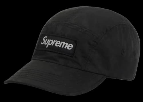 Supreme Overdyed Camo Nylon Camp Cap Black
