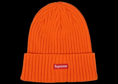 Supreme Overdyed Ribbed Beanie (SS18) Washed Orange