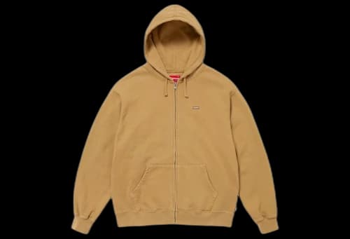 Supreme Overdyed Small Box Zip Up Hooded Sweatshirt Sand (SS24)