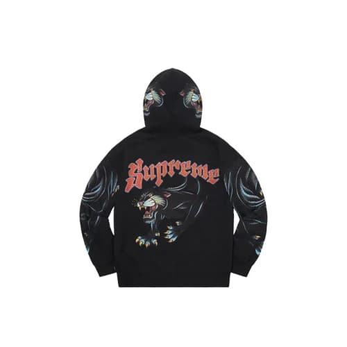 Supreme Panther Zip Up Hooded Sweatshirt Black (SS21)