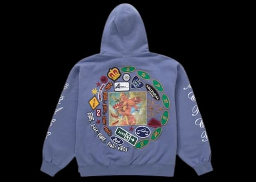 Supreme Patches Spiral Hooded Sweatshirt Light Purple