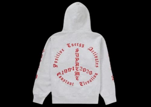 Supreme Peace Hooded Sweatshirt Ash Grey