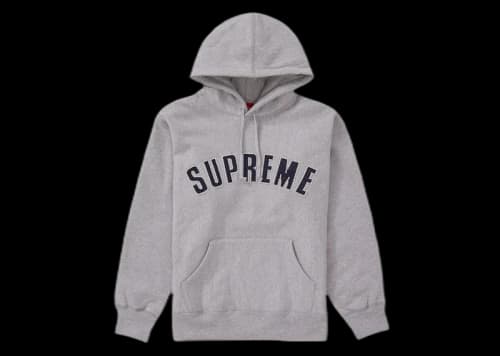 Supreme Pearl Logo Hooded Sweatshirt Heather Grey