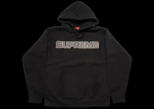Supreme Perforated Leather Hooded Sweatshirt Black
