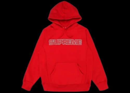Supreme Perforated Leather Hooded Sweatshirt Red