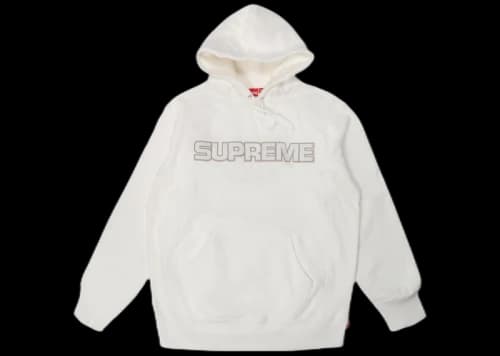 Supreme Perforated Leather Hooded Sweatshirt White