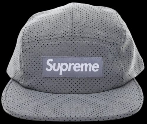 Supreme Perforated Reflective Camp Cap Grey