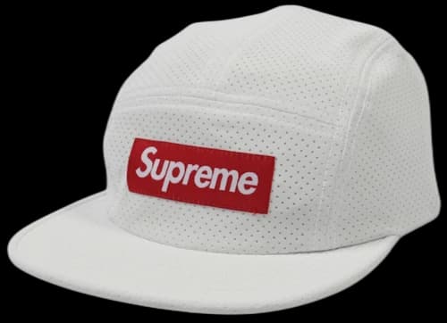 Supreme Perforated Reflective Camp Cap White