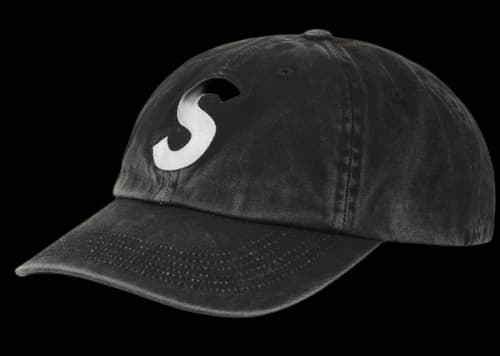 Supreme Pigment Coated S Logo 6-Panel Black