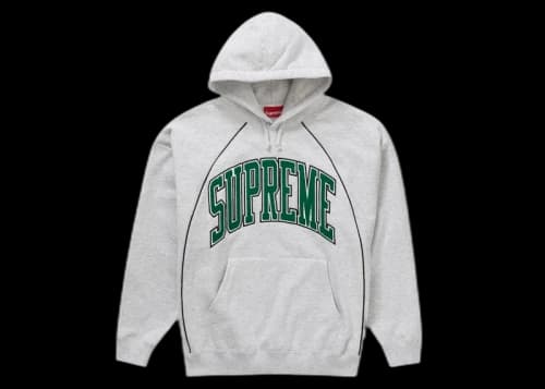 Supreme Boxy Piping Arc Hooded Sweatshirt Ash Grey