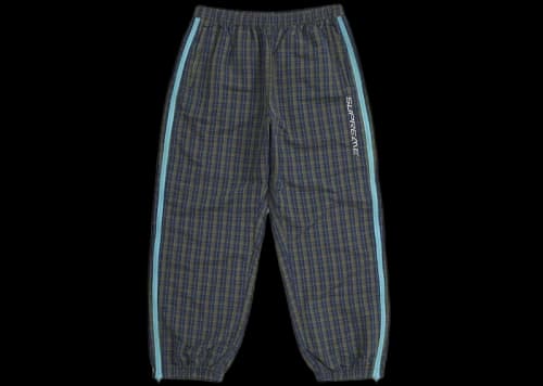 Supreme Plaid Warm Up Pant Navy