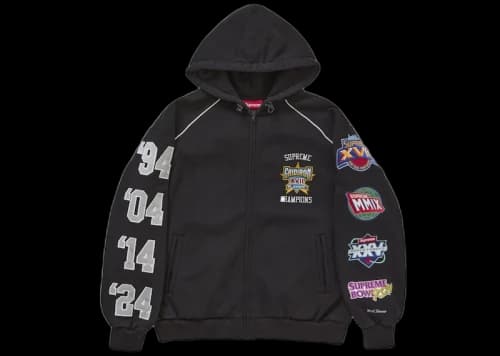 Supreme Playoffs Zip Up Hooded Sweatshirt Black