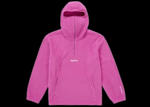 Supreme Polartec Face Mask Half Zip Hooded Sweatshirt Pink