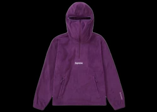 Supreme Polartec Facemask Half Zip Hooded Sweatshirt Dark Purple