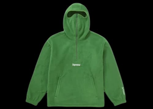 Supreme Polartec Facemask Half Zip Hooded Sweatshirt (FW24) Green