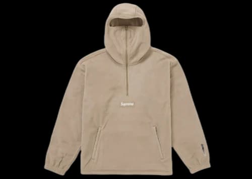 Supreme Polartec Facemask Half Zip Hooded Sweatshirt (FW24) Taupe