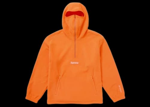 Supreme Polartec Facemask Half Zip Hooded Sweatshirt (FW24) Orange