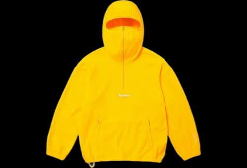 Supreme Polartec Facemask Half Zip Hooded Sweatshirt Yellow (FW23)