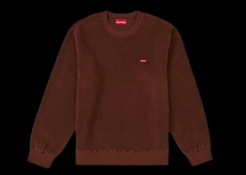 Supreme Polartec Small Box Crewneck Brown