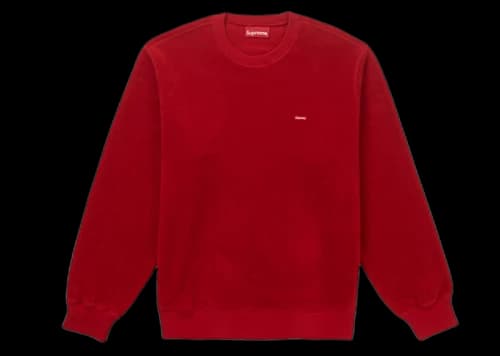 Supreme Polartec Small Box Crewneck Red