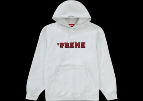 Supreme Preme Hooded Sweatshirt Ash Grey