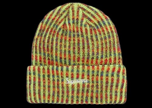 Supreme Rainbow Loose Gauge Beanie (FW25) Neon Yellow