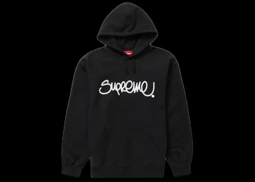Supreme Raised Handstyle Hooded Sweatshirt Black