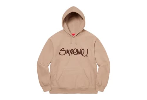 Supreme Raised Handstyle Hooded Sweatshirt Dark Taupe (SS22)