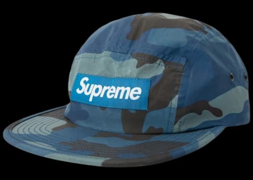 Supreme Reflective Camo Camp Cap Blue