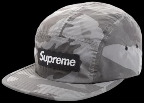 Supreme Reflective Camo Camp Cap Grey