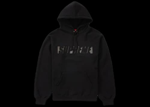 Supreme Reflective Cutout Hooded Sweatshirt Black