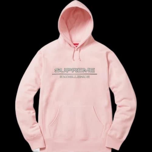 Supreme Reflective Excellence Hooded Sweatshirt Pale Pink