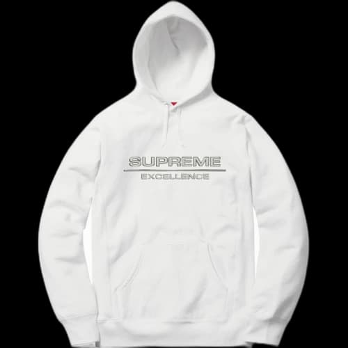 Supreme Reflective Excellence Hooded Sweatshirt White