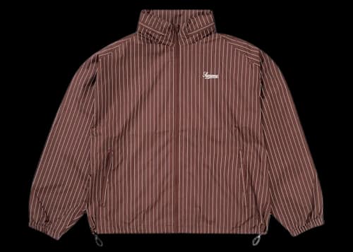 Supreme Reflective Pinstripe Track Jacket Brown