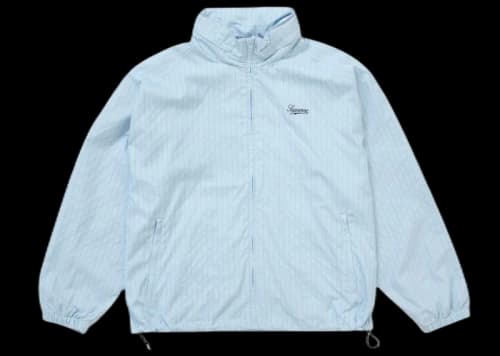 Supreme Reflective Pinstripe Track Jacket Light Blue