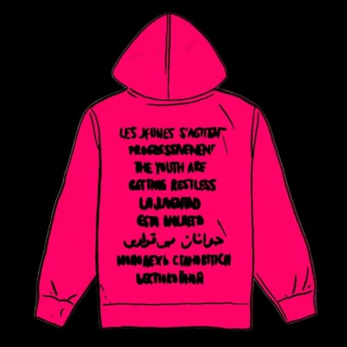 Supreme Restless Youth Hooded Sweatshirt Fuchsia