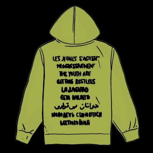 Supreme Restless Youth Hooded Sweatshirt Lime