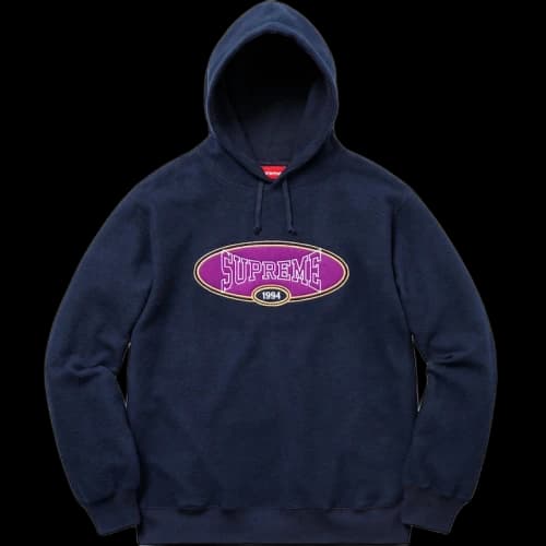 Supreme Reverse Fleece Hooded Sweatshirt (SS18) Navy