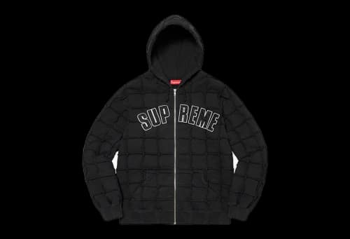 Supreme Reverse Patchwork Zip Up Hooded Sweatshirt Black (SS22)