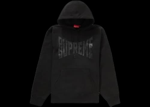 Supreme Rhinestone Shadow Hooded Sweatshirt Black