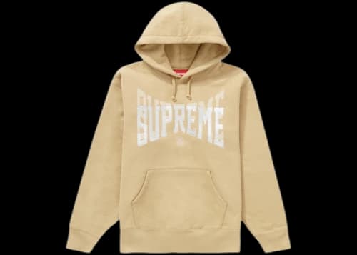 Supreme Rhinestone Shadow Hooded Sweatshirt Dark Tan