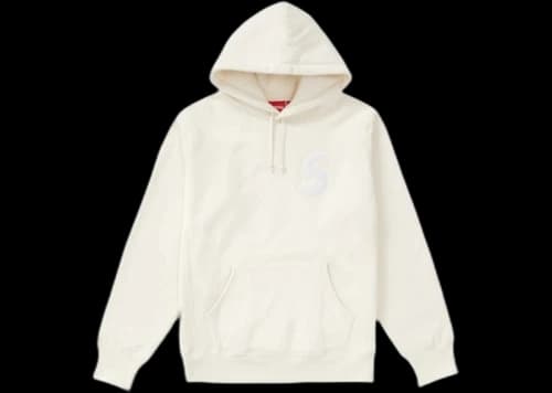 Supreme S Logo Hooded Sweatshirt Off White