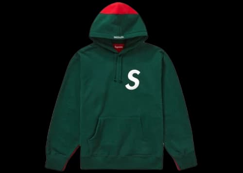 Supreme S Logo Split Hooded Sweatshirt Dark Green