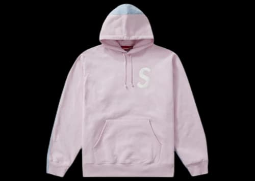 Supreme S Logo Split Hooded Sweatshirt Light Pink
