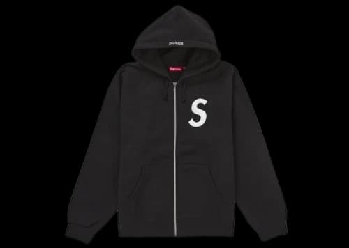 Supreme S Logo Zip Up Hooded Sweatshirt (FW24) Black