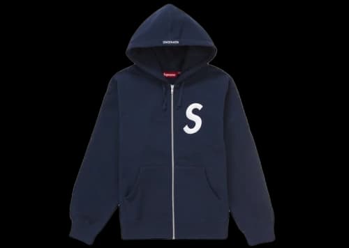Supreme S Logo Zip Up Hooded Sweatshirt (FW24) Navy