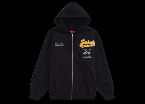 Supreme Salvation Zip Up Hooded Sweatshirt Black